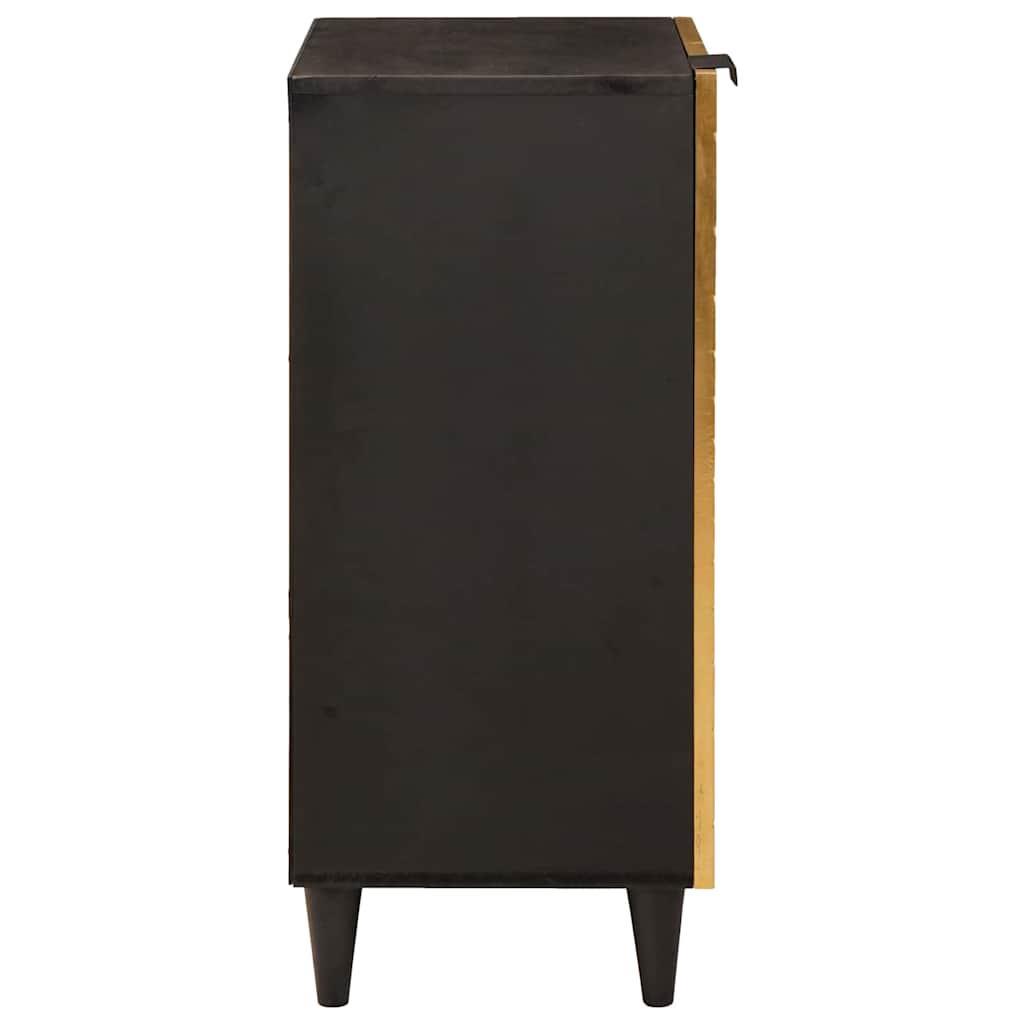 Credenza Nero e Oro 40 x 33 x 75 cm legno massello di mango