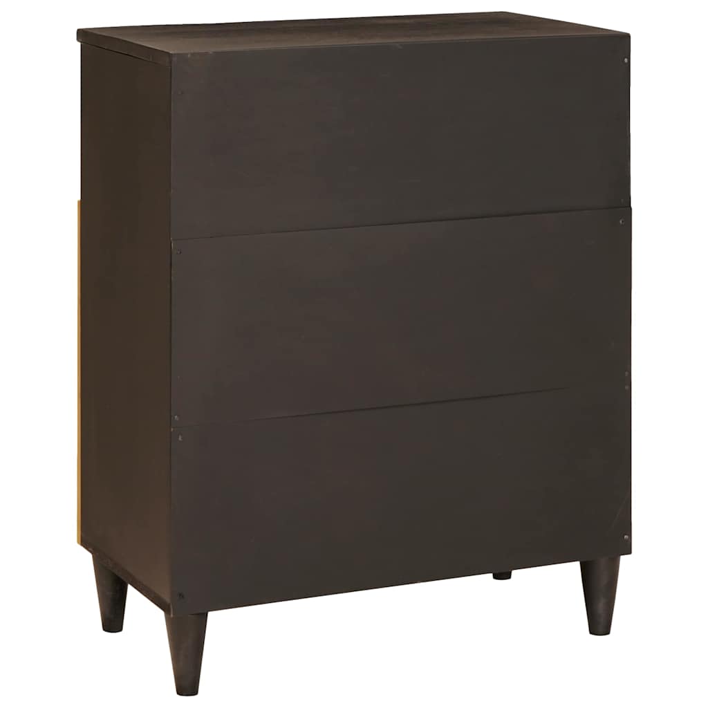 Credenza Nero e Oro 60 x 33 x 75 cm legno massello di mango