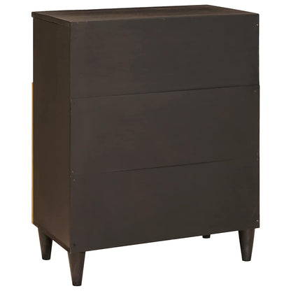 Credenza Nero e Oro 60 x 33 x 75 cm legno massello di mango