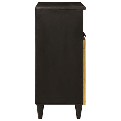 Credenza Nero e Oro 60 x 33 x 75 cm legno massello di mango