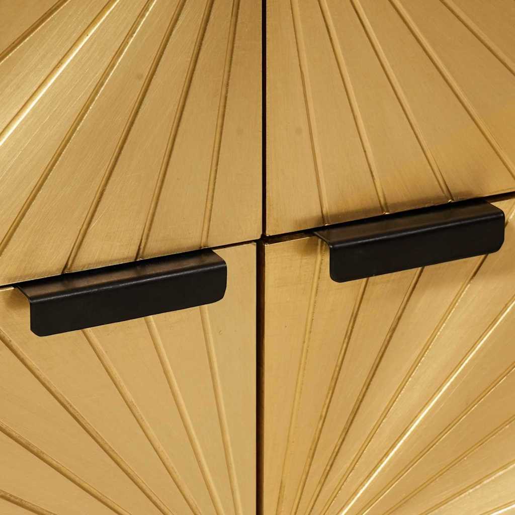 Mobile laterale con archiviazione Nero e Oro 60 x 33.5 x 75 cm