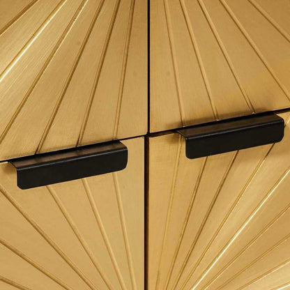 Mobile laterale con archiviazione Nero e Oro 60 x 33.5 x 75 cm