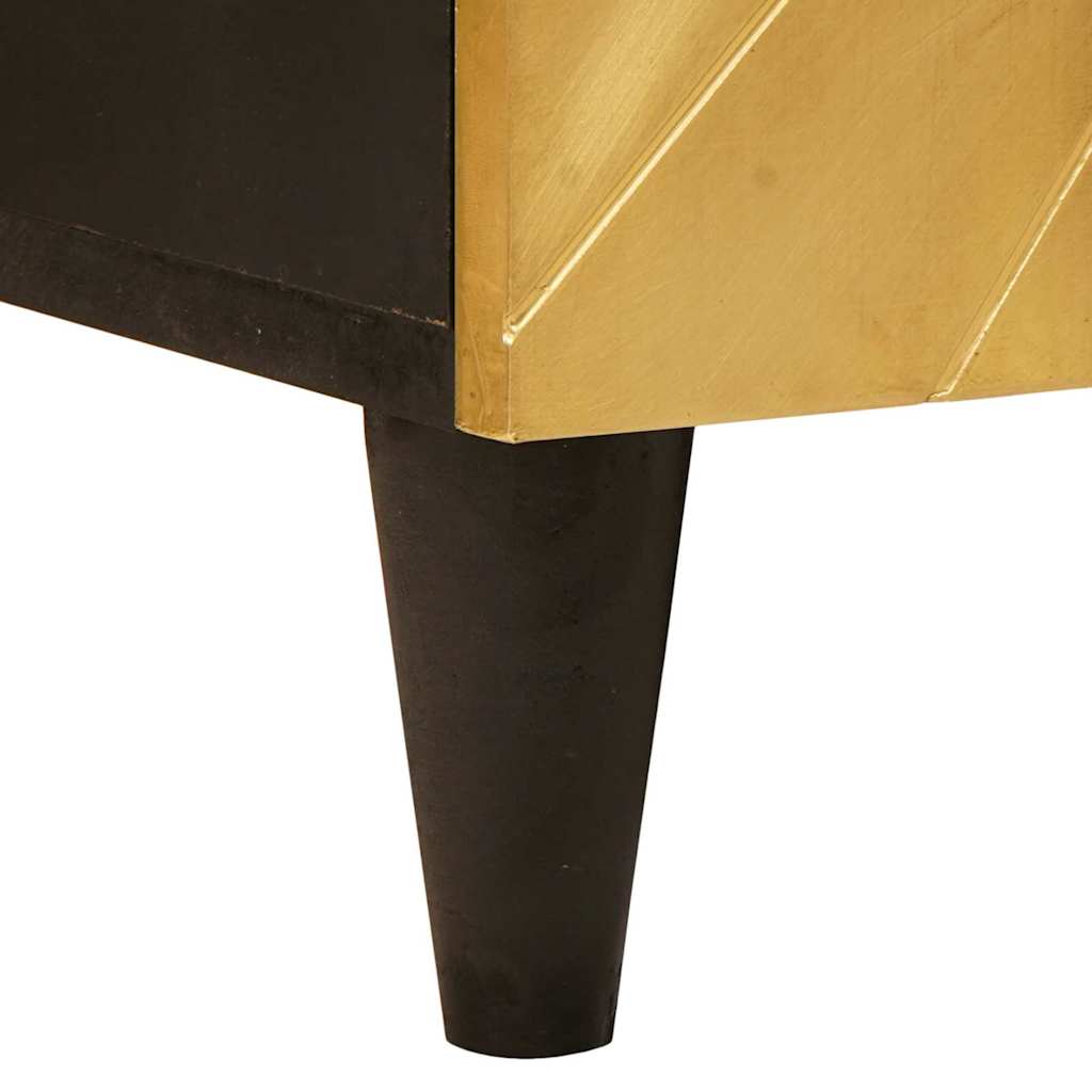 Mobile laterale con archiviazione Nero e Oro 90 x 33.5 x 75 cm