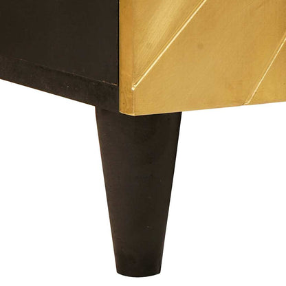 Mobile laterale con archiviazione Nero e Oro 90 x 33.5 x 75 cm