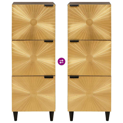 Mobile laterale con archiviazione Nero e Oro 40 x 33.5 x 110 cm