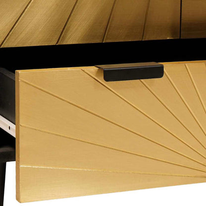 Mobile laterale con cassetto Nero e Oro 60 x 33.5 x 100 cm
