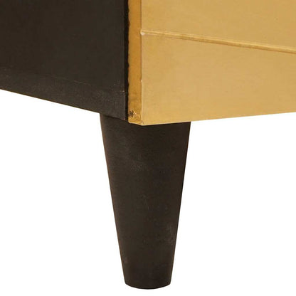Mobile laterale con cassetto Nero e Oro 60 x 33.5 x 100 cm