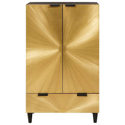 Mobile laterale con cassetto Nero e Oro 60 x 33.5 x 100 cm