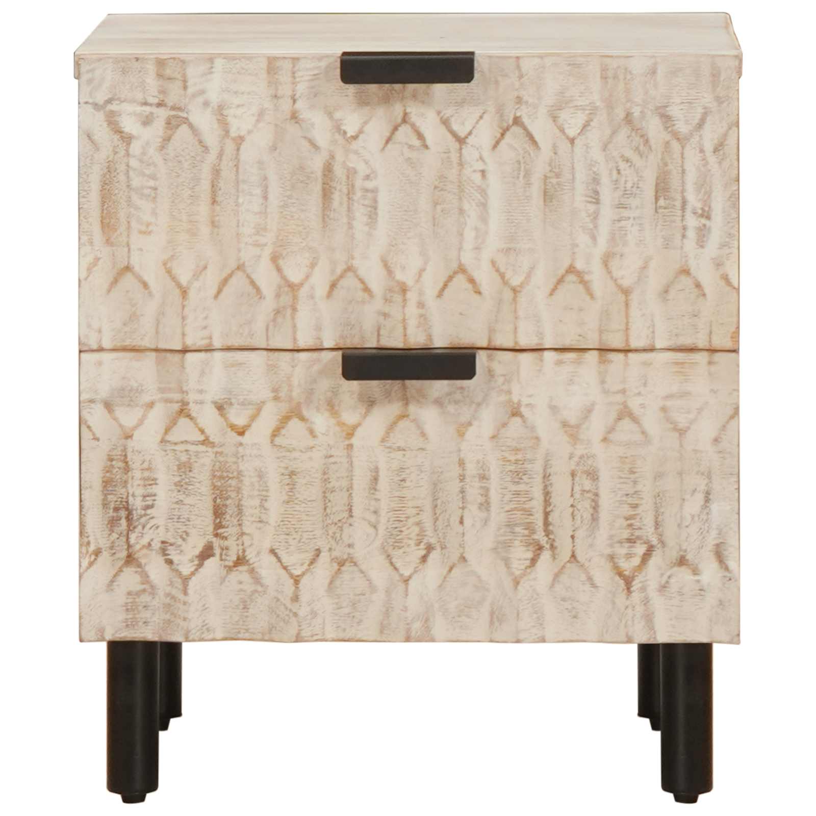 Armadio da Notte Bianco 40 x 33 x 46 cm Legno di mango massello | homemem39