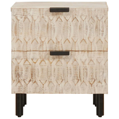 Armadio da Notte Bianco 40 x 33 x 46 cm Legno di mango massello | homemem39