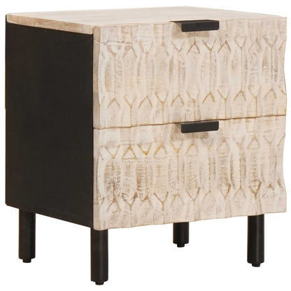 Armadio da Notte con cassetto 2 pcs Bianco 40 x 33 x 46 cm | homemem39