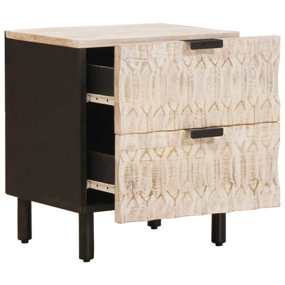 Armadio da Notte con cassetto 2 pcs Bianco 40 x 33 x 46 cm | homemem39