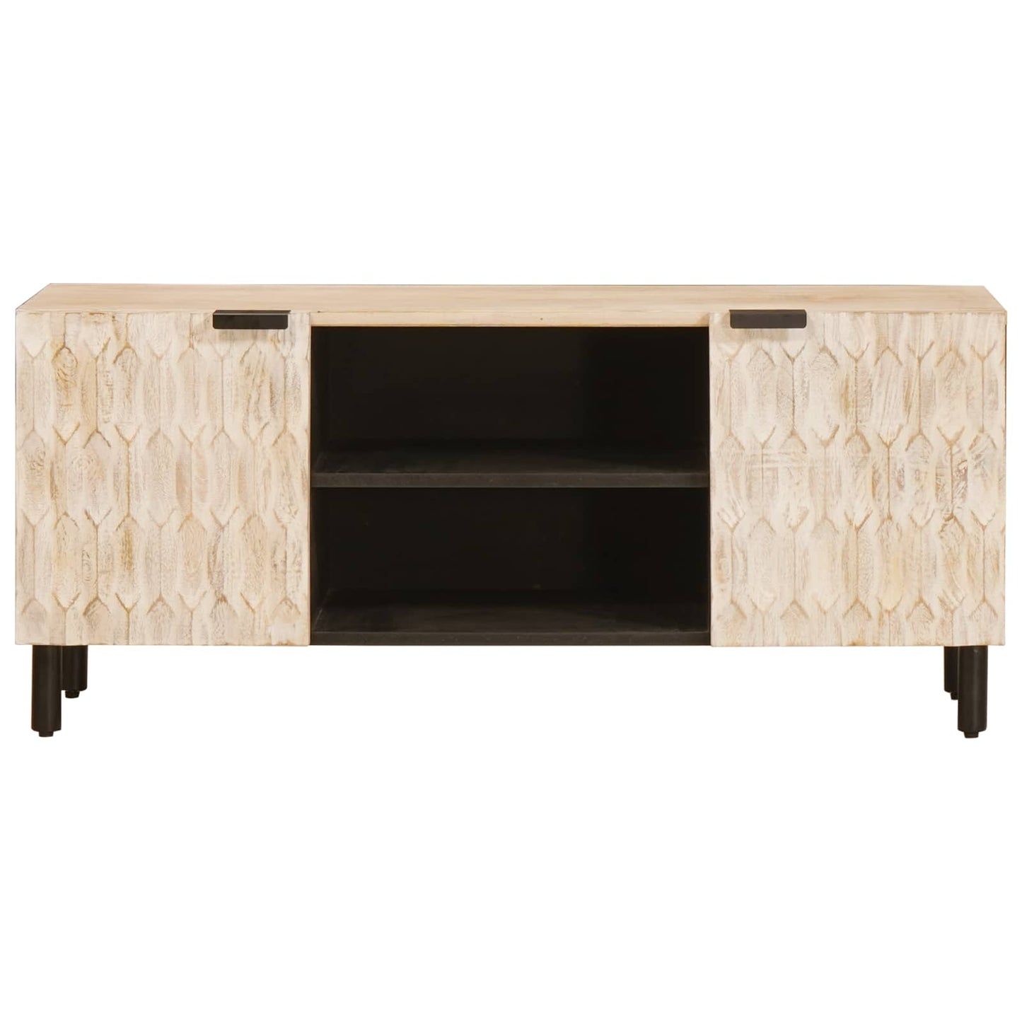 Mobile TV con porta Finitura Bianco Lavato 105 x 33 x 46 cm | homemem39