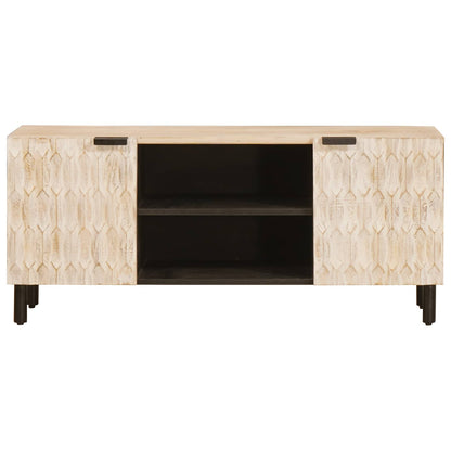 Mobile TV con porta Finitura Bianco Lavato 105 x 33 x 46 cm | homemem39