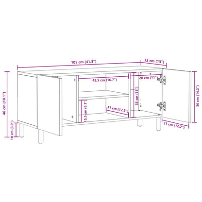 Mobile TV con porta Finitura Bianco Lavato 105 x 33 x 46 cm | homemem39