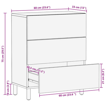 Credenza Finitura Bianco Lavato 60 x 33 x 75 cm | homemem39