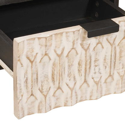 Armadio da Notte Bianco 40 x 33 x 46 cm Legno di mango massello | homemem39