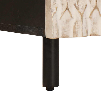 Armadio da Notte Bianco 40 x 33 x 46 cm Legno di mango massello | homemem39