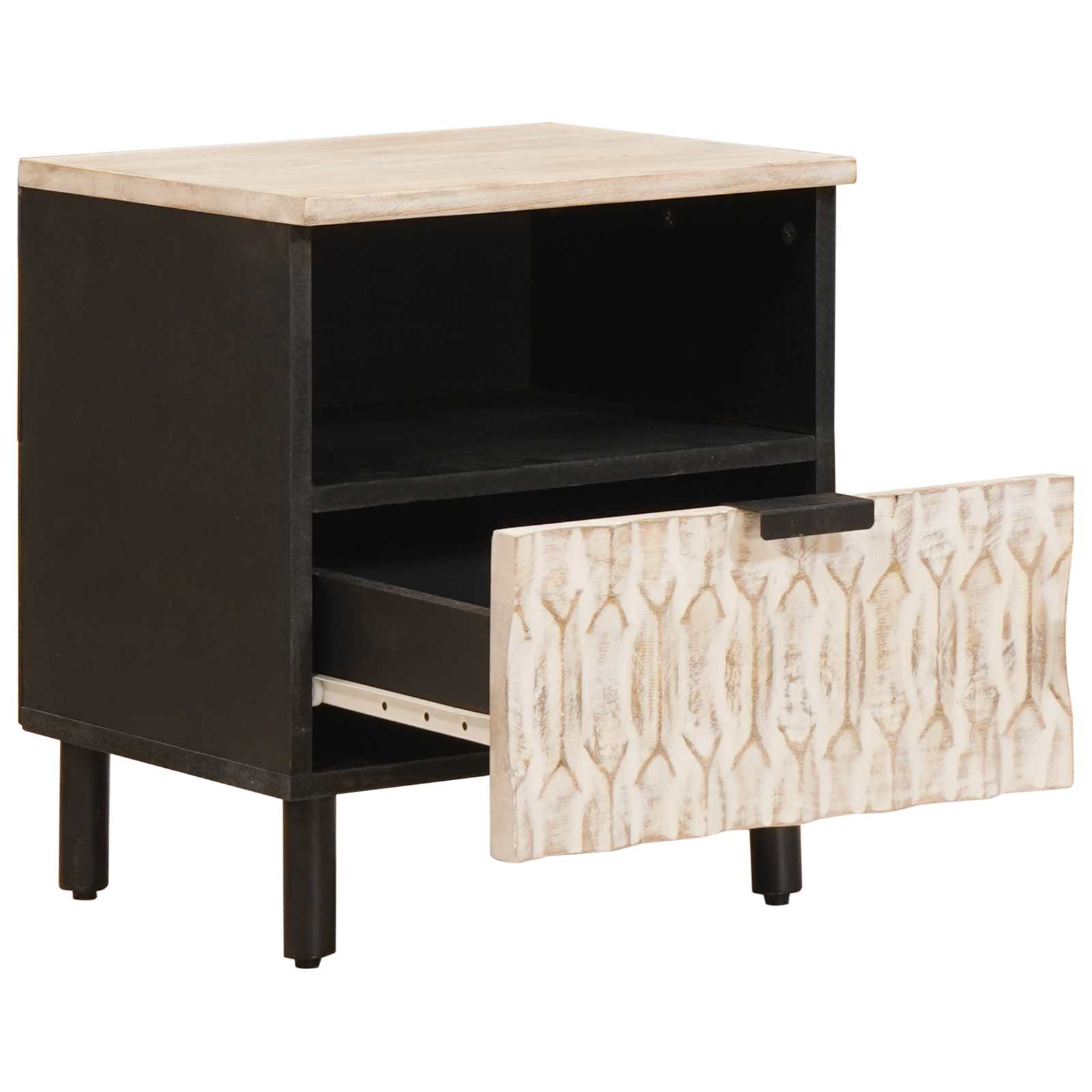Armadio da Notte Bianco 40 x 33 x 46 cm Legno di mango massello | homemem39
