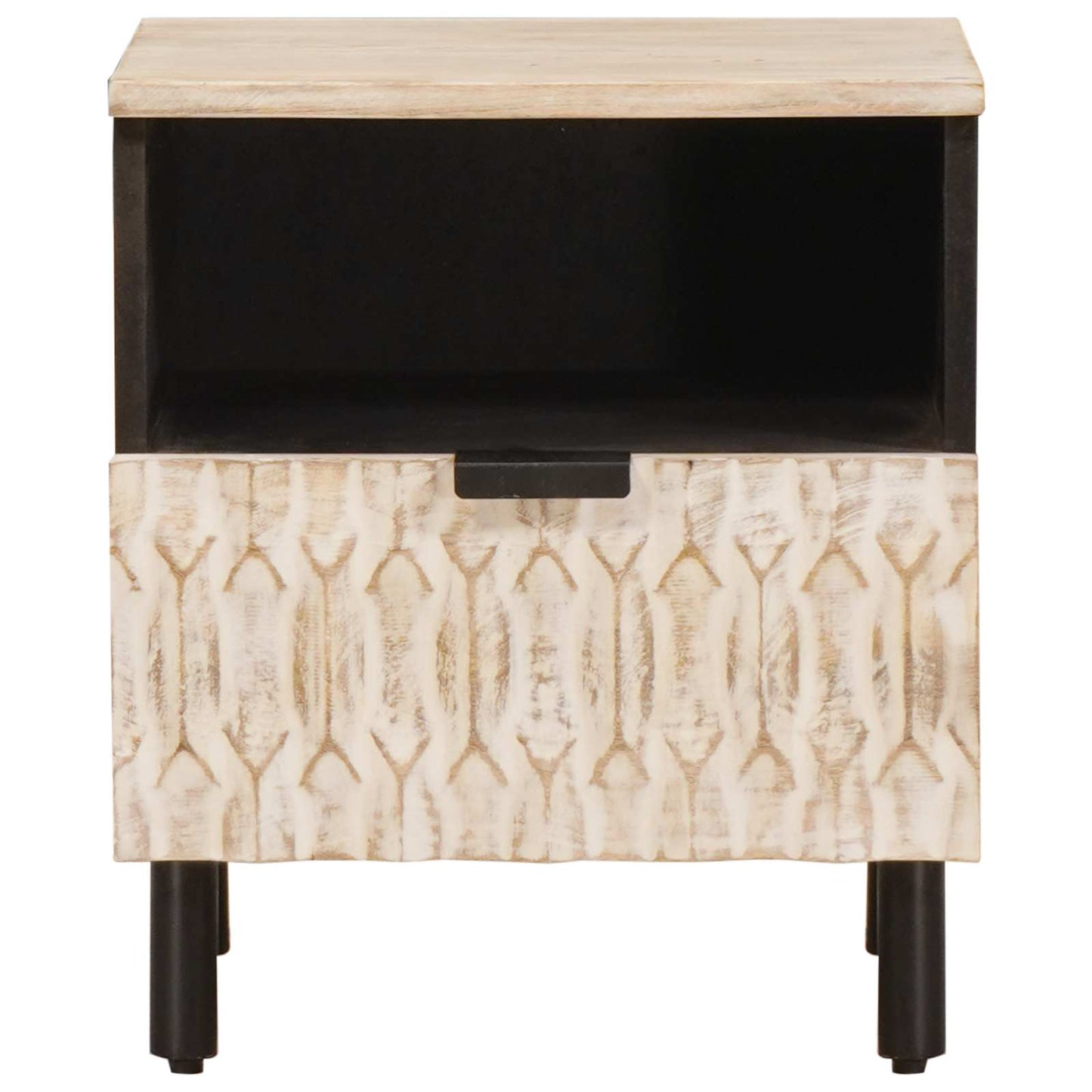 Armadio da Notte Bianco 40 x 33 x 46 cm Legno di mango massello | homemem39