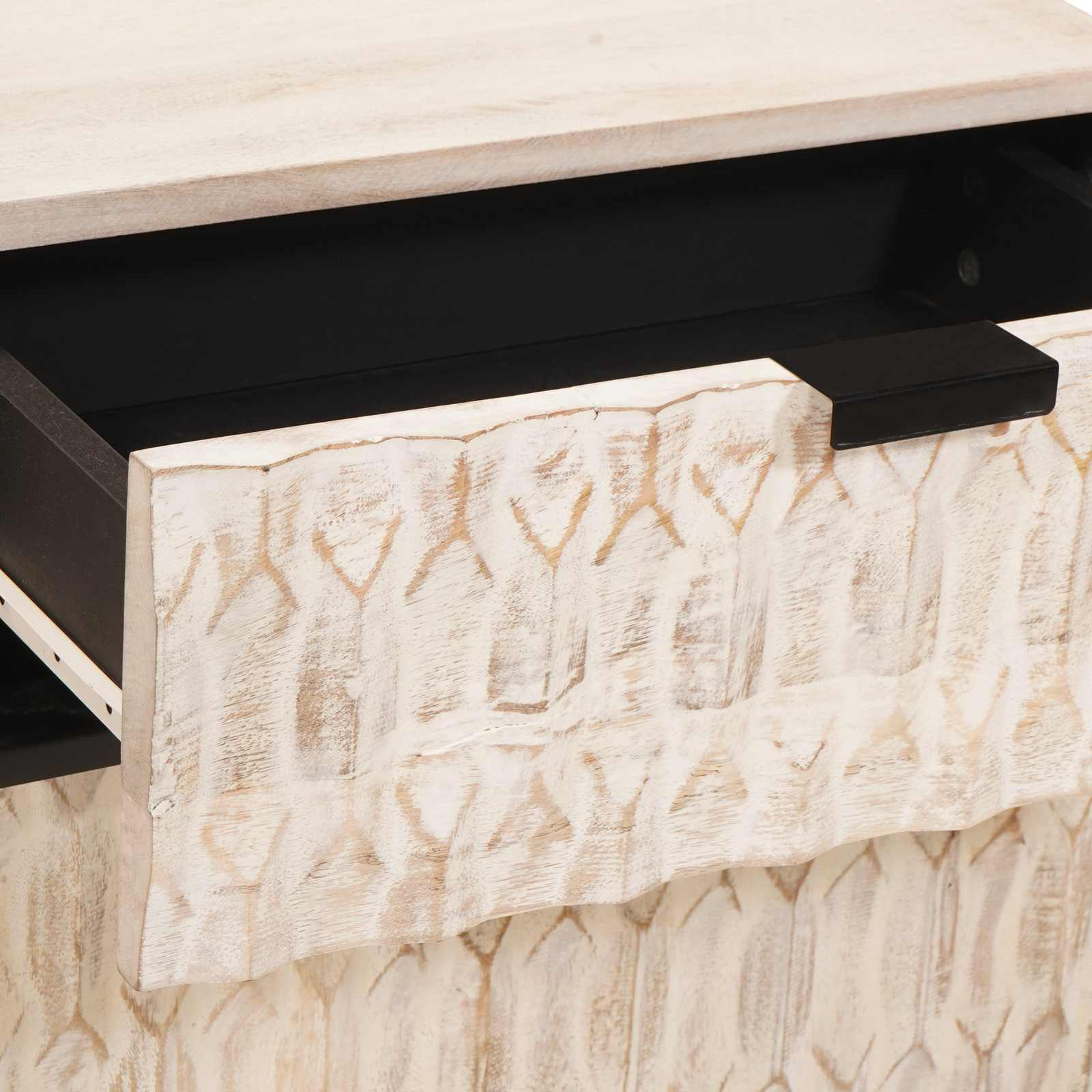 Armadio da Notte Bianco 50 x 33 x 60 cm Legno di mango massello | homemem39