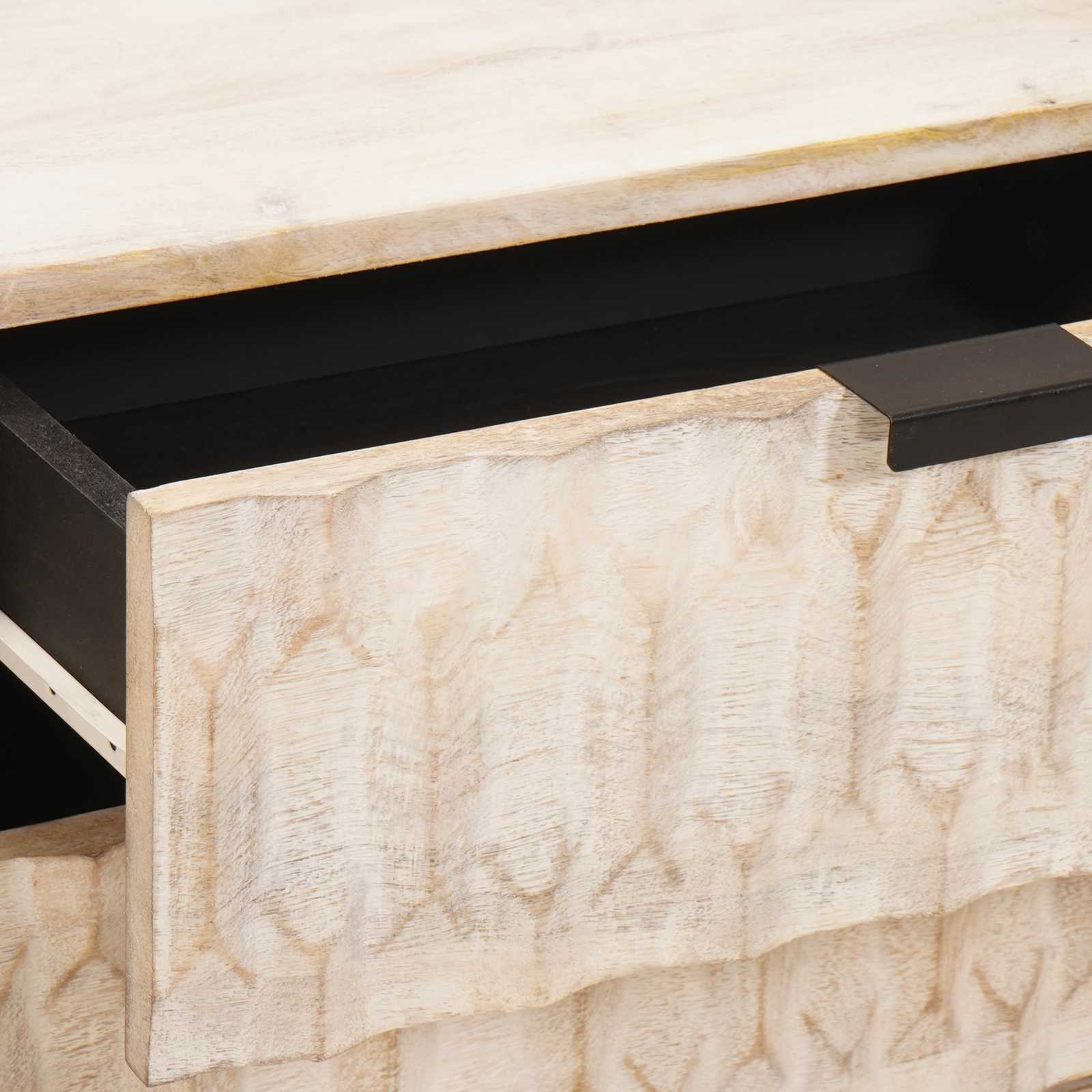 Armadio da Notte Bianco 50 x 33 x 62 cm Legno di mango massello | homemem39