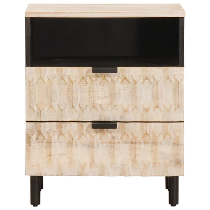 Armadio da Notte Bianco 50 x 33 x 60 cm Legno di mango massello | homemem39