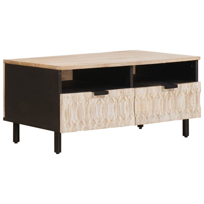 Tavolino da salotto con cassetto Bianco 80 x 54 x 40 cm