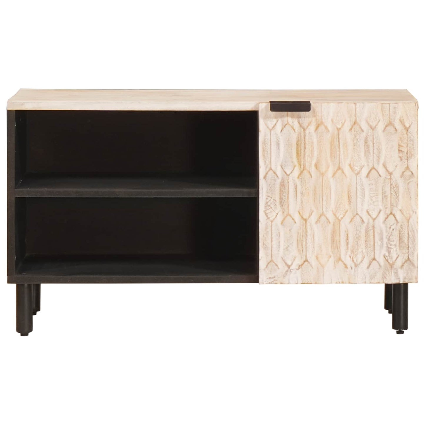 Mobile TV con porta Finitura Bianco Lavato 80 x 33 x 46 cm | homemem39
