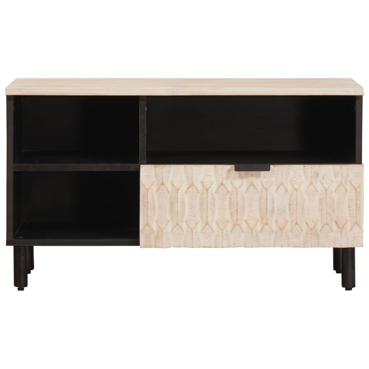 Mobile TV con cassetto Finitura Bianco Lavato 80 x 33 x 46 cm | homemem39