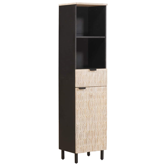 Mobile da Bagno con lo scaffale Nero e Bianco 38 x 33 x 160 cm | homemem39
