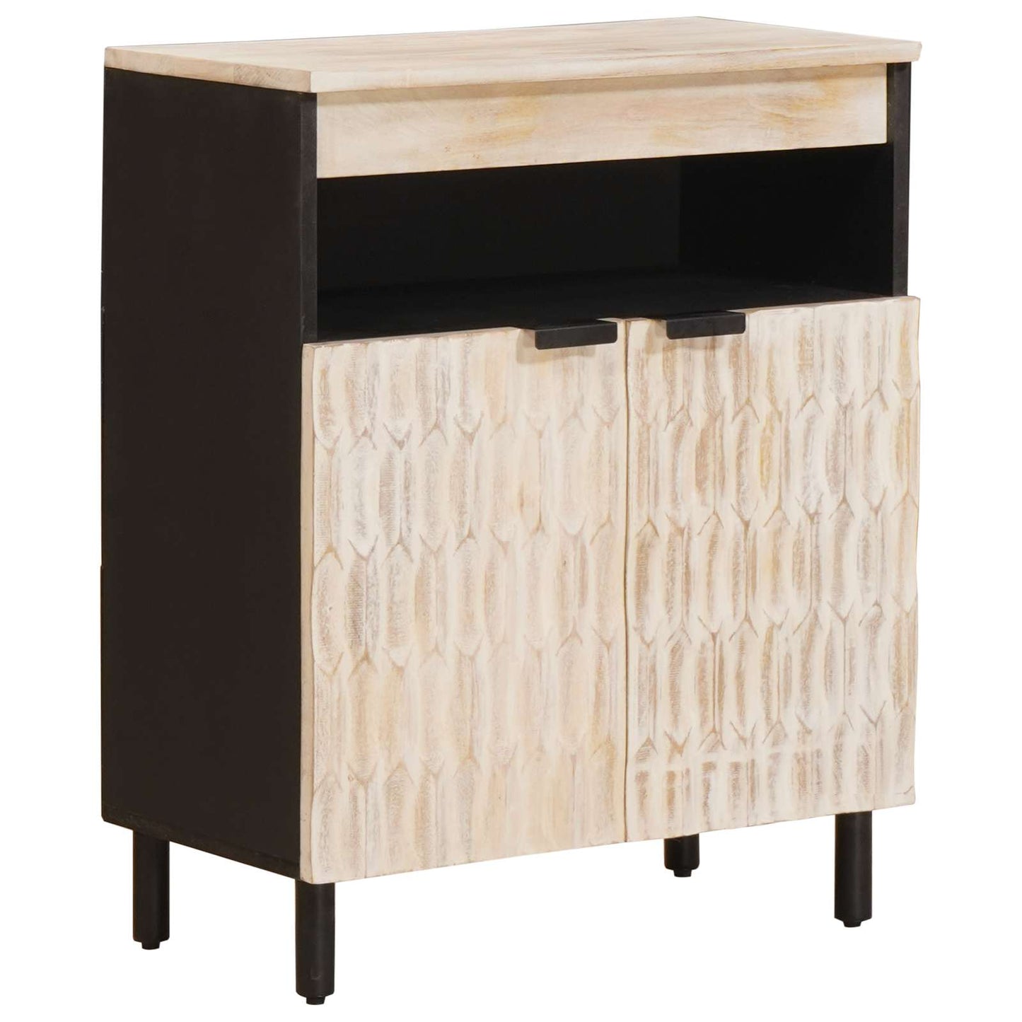 Credenza con porta Finitura Bianco Lavato 60 x 33 x 75 cm | homemem39