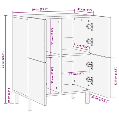 Credenza con porta Finitura Bianco Lavato 60 x 33 x 75 cm | homemem39