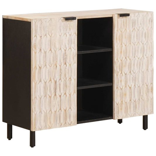 Credenza con lo scaffale Finitura Bianco Lavato 90 x 33 x 75 cm