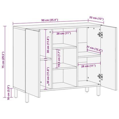 Credenza con lo scaffale Finitura Bianco Lavato 90 x 33 x 75 cm | homemem39