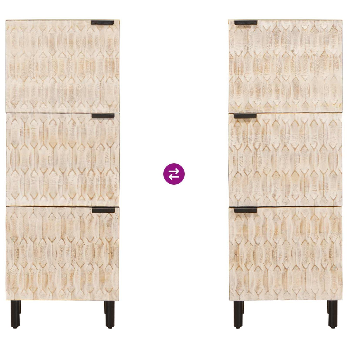 Credenza con porta Finitura Bianco Lavato 40 x 33 x 110 cm | homemem39
