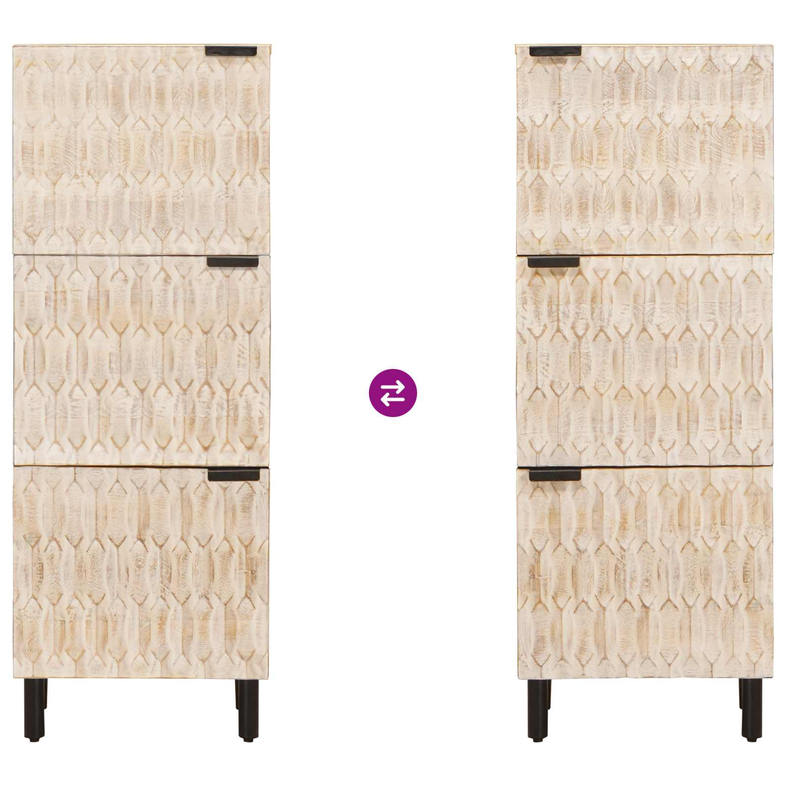 Credenza con porta Finitura Bianco Lavato 40 x 33 x 110 cm | homemem39