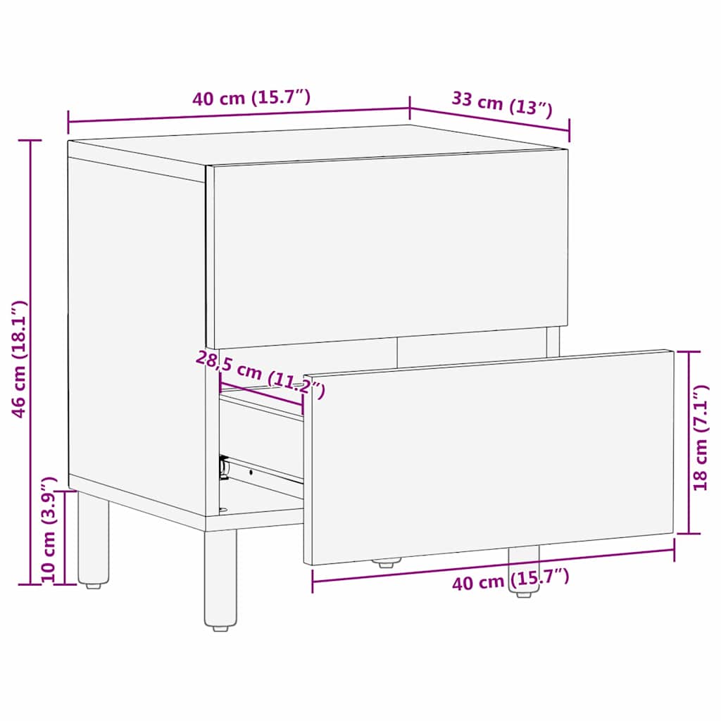 Armadio da Notte con cassetto Marrone 40 x 33 x 46 cm | homemem39