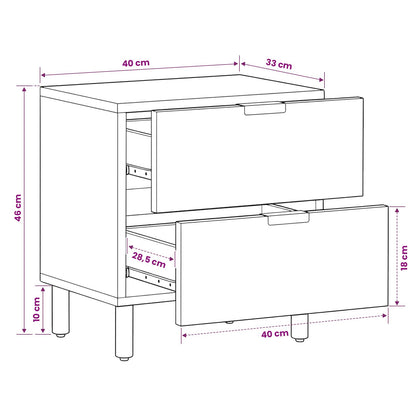 Armadio da Notte con cassetto Marrone 40 x 33 x 46 cm | homemem39