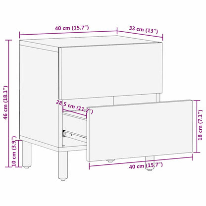 Armadio da Notte con cassetto 2 pcs Marrone 40 x 33 x 46 cm | homemem39