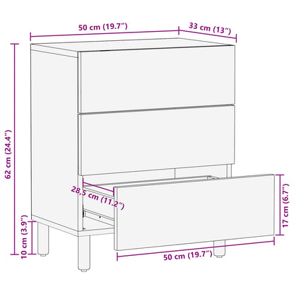 Armadio da Notte con cassetto Marrone 50 x 33 x 62 cm | homemem39