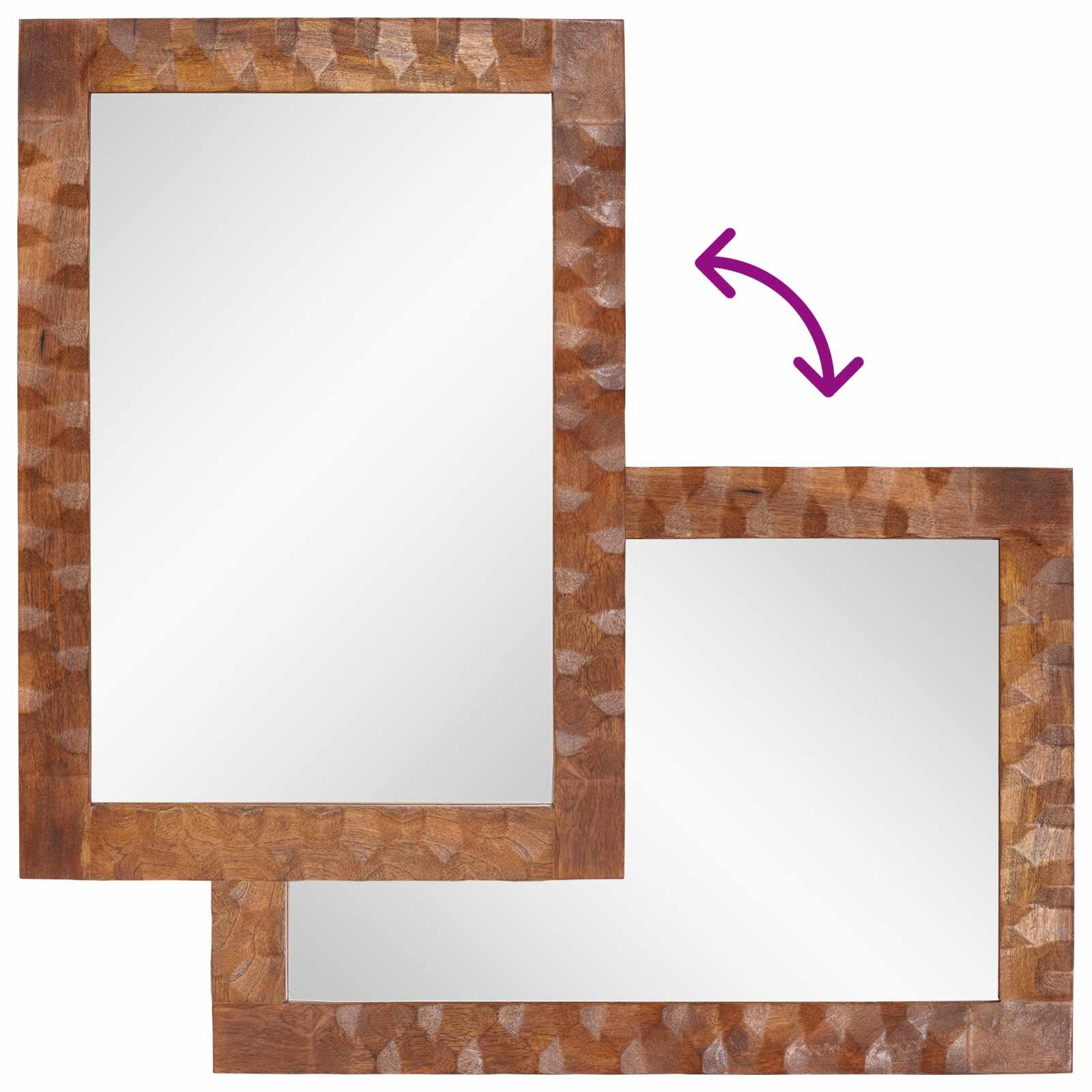 Specchio da bagno Finitura Marrone Acacia 50 x 70 x 2,5 cm | homemem39