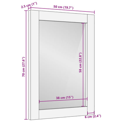 Specchio da bagno Finitura Marrone Acacia 50 x 70 x 2,5 cm | homemem39