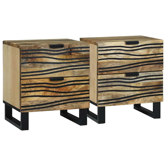 Armadio da Notte con cassetto 2 pcs Marrone 40 x 33 x 46 cm