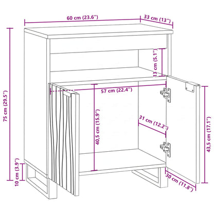 Credenza Marrone 60 x 33 x 75 cm legno massello di mango | homemem39