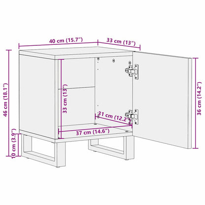 Comodini 2 pcs Naturale 40 x 33 x 46 cm legno massello di mango