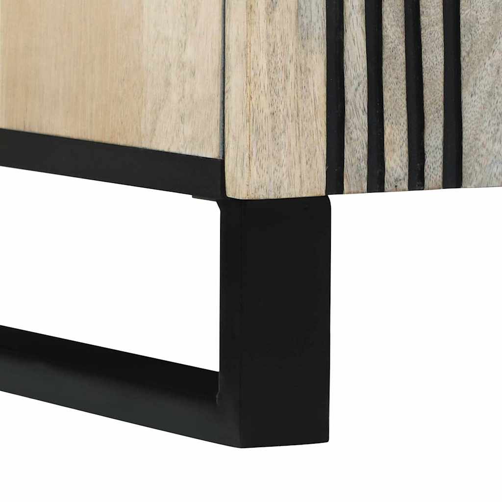 Mobile TV Bianco 105 x 33 x 46 cm legno massello di mango