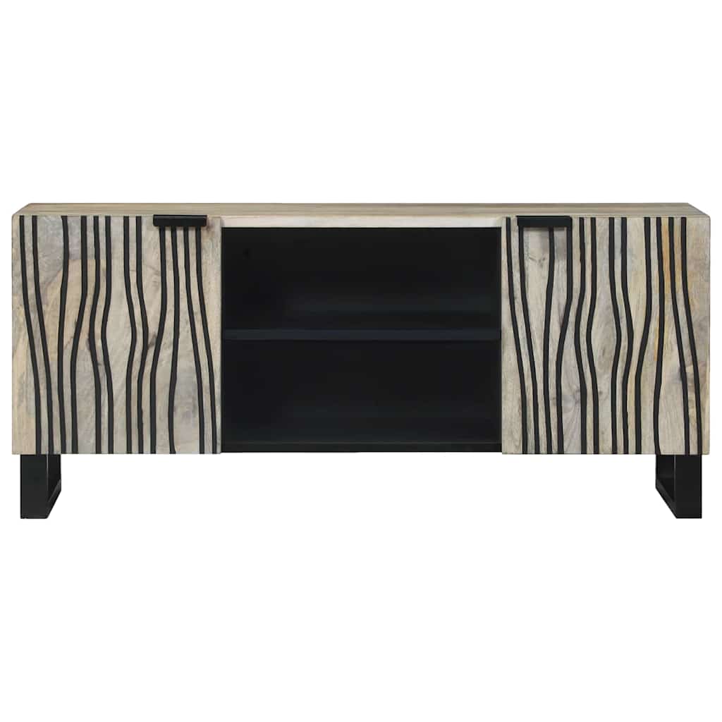 Mobile TV Bianco 105 x 33 x 46 cm legno massello di mango