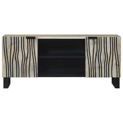 Mobile TV Bianco 105 x 33 x 46 cm legno massello di mango