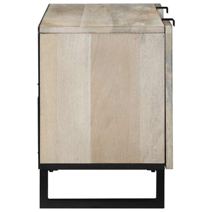 Mobile TV Bianco 105 x 33 x 46 cm legno massello di mango